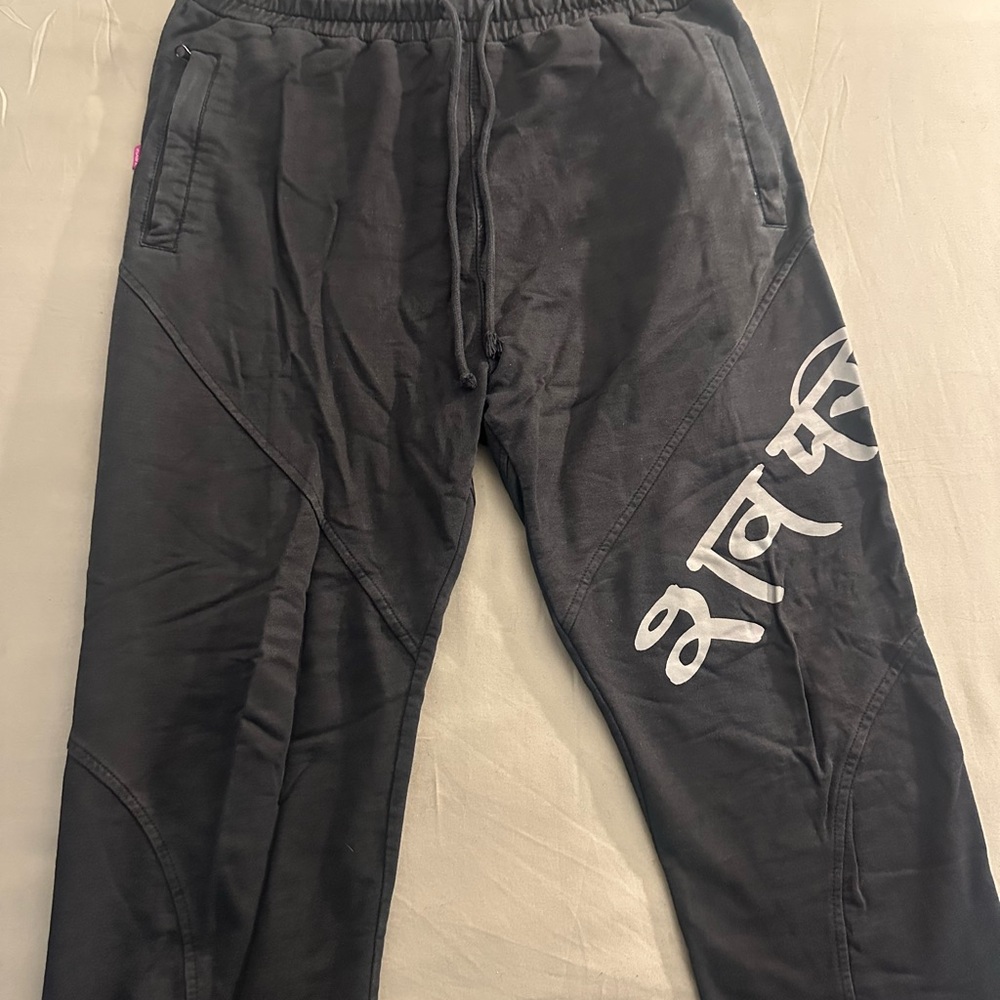 Mishka NYC Black Joggers with White Script